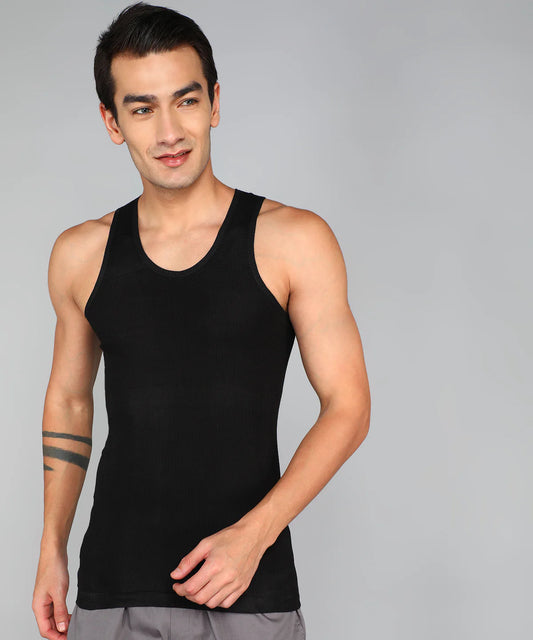 renox-mens-black-ribbed-cotton-vest-front
