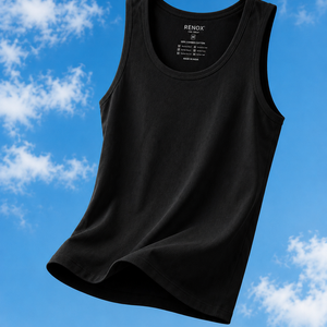 Renox Black Ribed vest Packof 3 100% cotton
