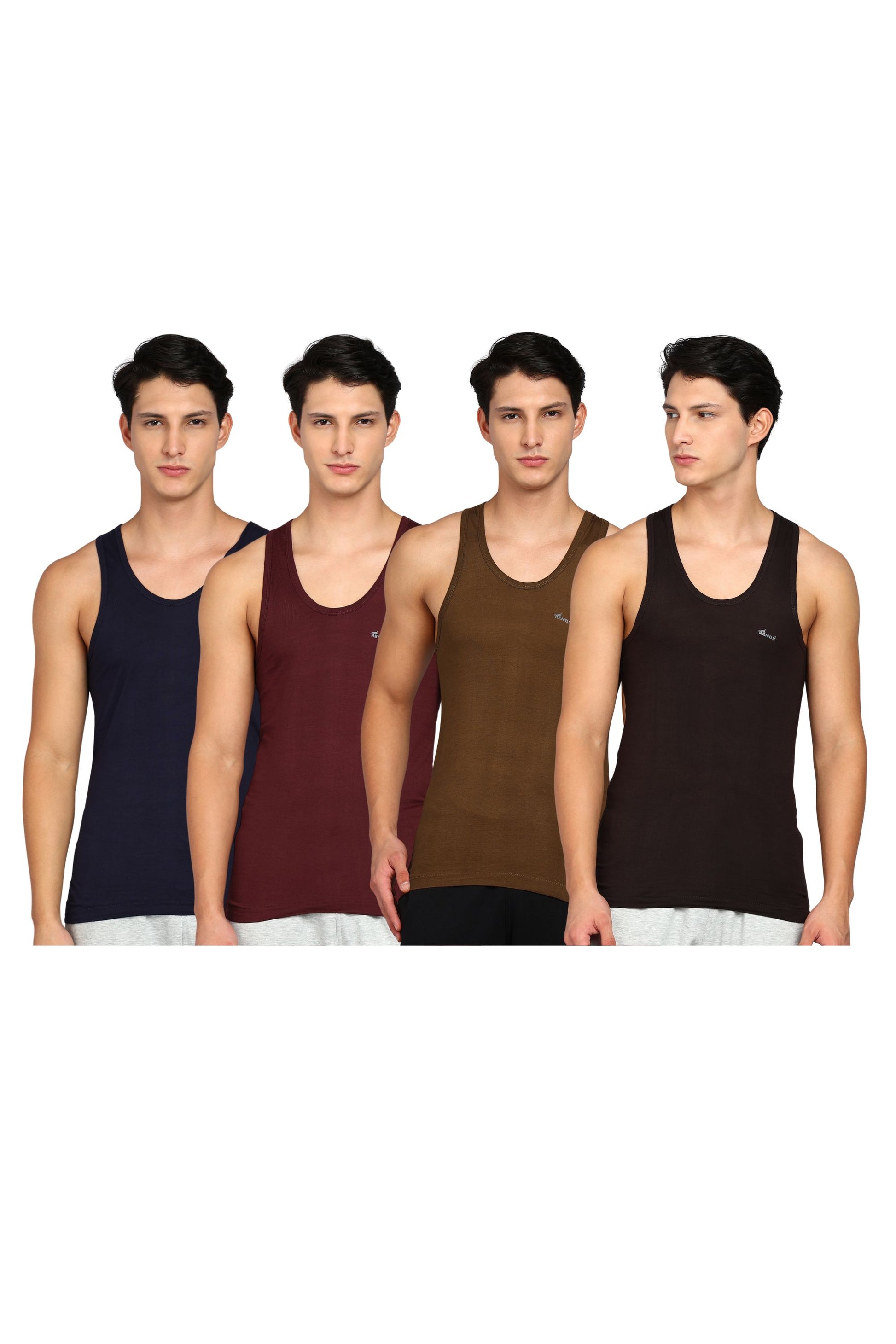 Renox Colour Vest Pack of 5 100% Cotton
