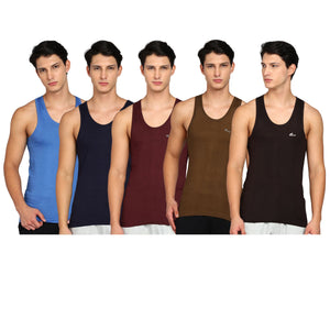 Renox Colour vest Pack of 5 100% cotton
