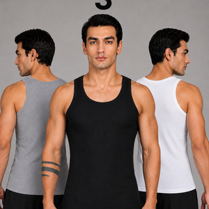Renox Mix Ribed vest (Packof 3) 100% cotton