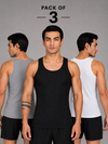 Renox Mix Ribed vest (Packof 3) 100% cotton