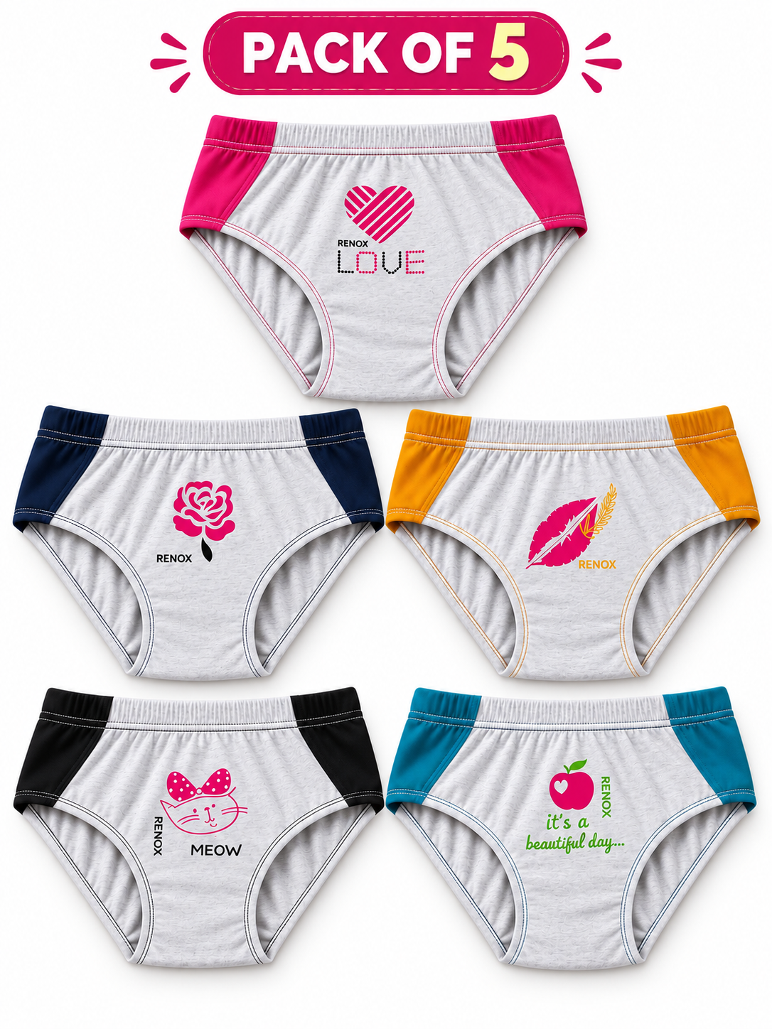 Women’s Cotton Printed panty (pack of 5)