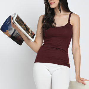 Women’s Maroon Cotton Camisole Top
