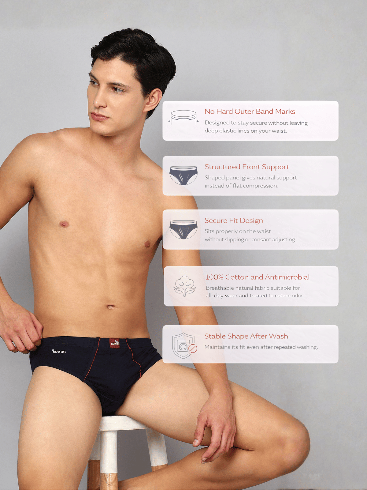 Men's Inner Elastic brief (Pack Of 5)