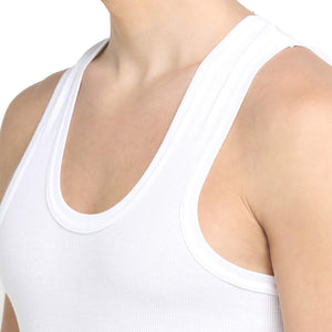 Renox White Ribed vest Pack of 5 100% cotton