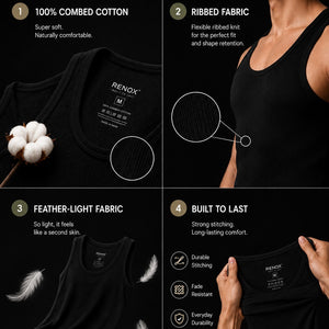 Renox Mix Ribed vest (Packof 3) 100% cotton