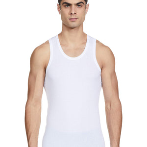Renox White Ribed vest Pack of 5 100% cotton