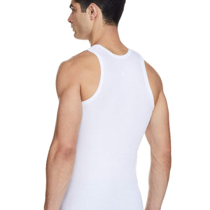 Renox White Ribed vest Pack of 5 100% cotton