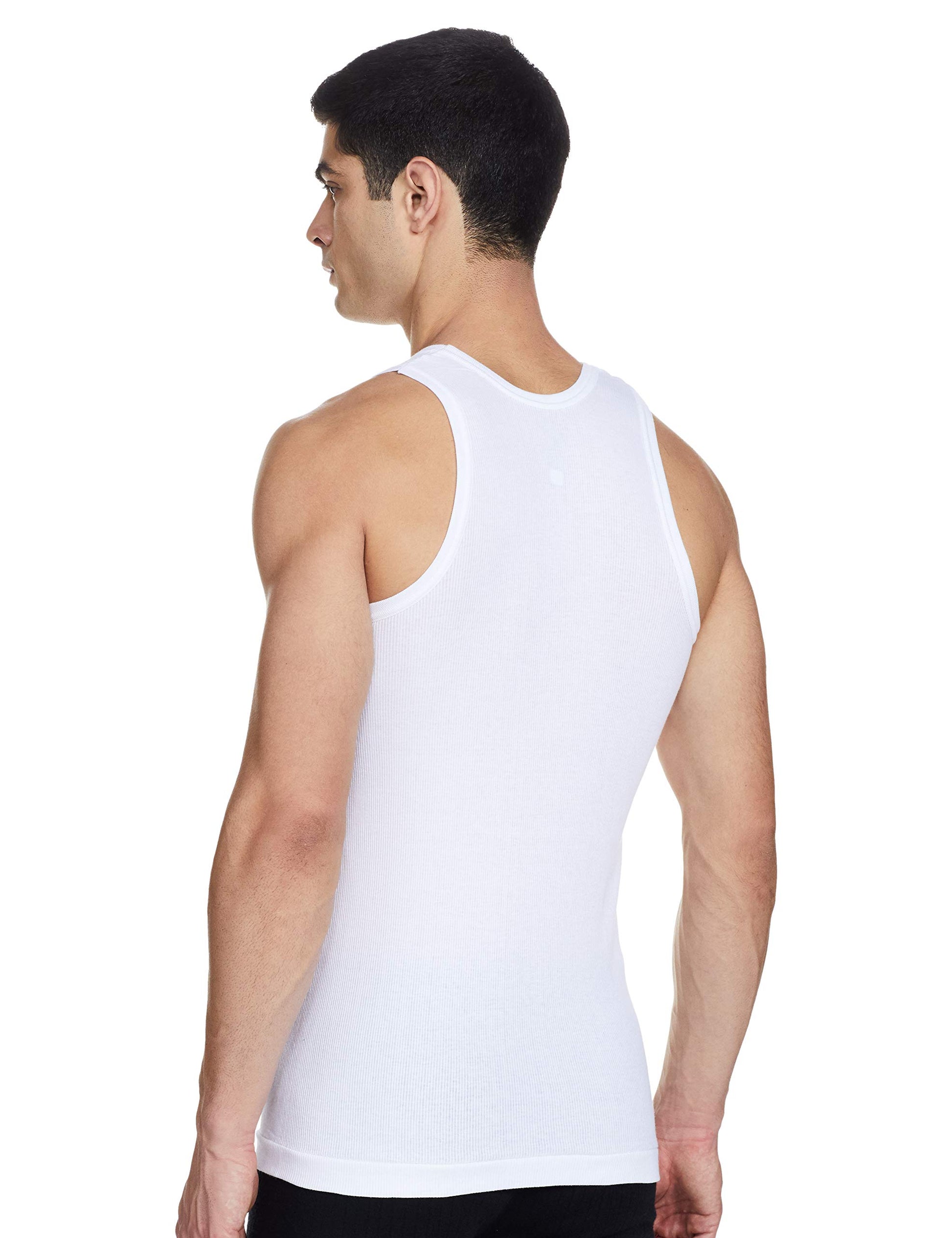 Renox White Ribed vest Pack of 5 100% cotton