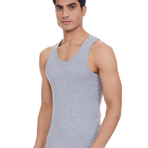 Renox Gray Ribed vest Packof 5 100% cotton