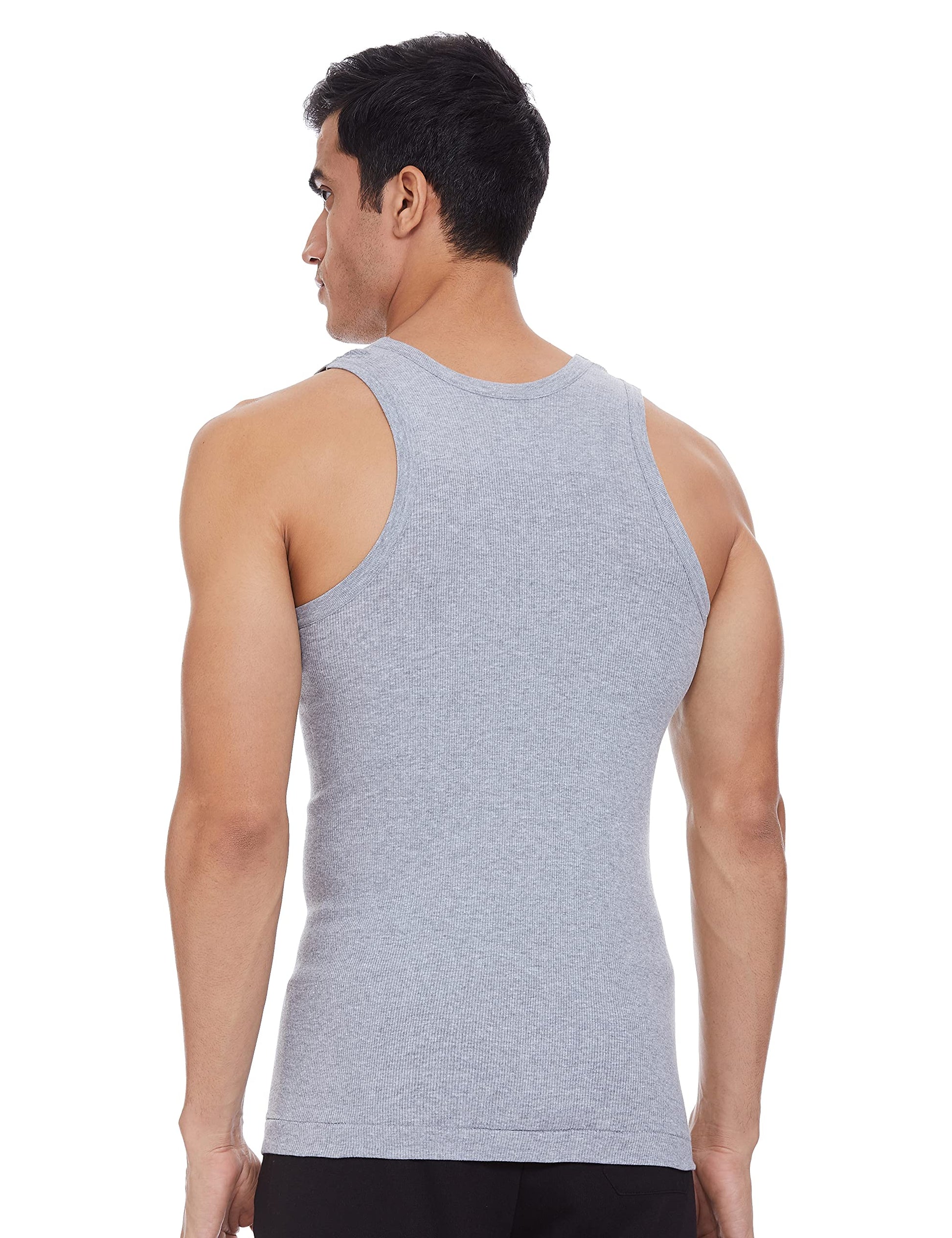 Renox Gray Ribed vest Packof 5 100% cotton