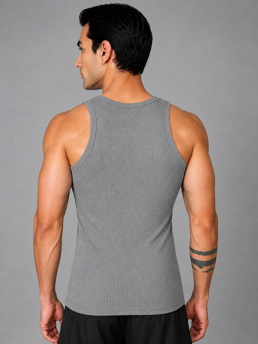 Renox Gray Ribed vest Packof 3 100% cotton