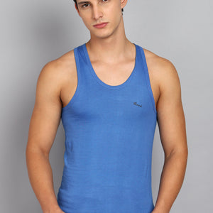 Men’s Sky Blue Cotton Sleeveless Vest