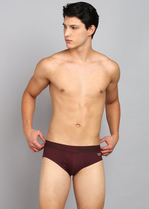 Men’s Maroon Comfort Cotton Briefs