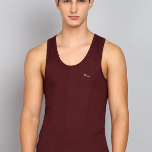 Men’s Maroon Cotton Sleeveless Vest