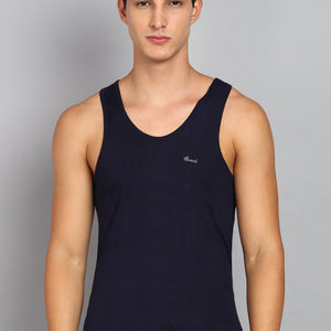 Men’s Navy Blue Cotton Sleeveless Vest