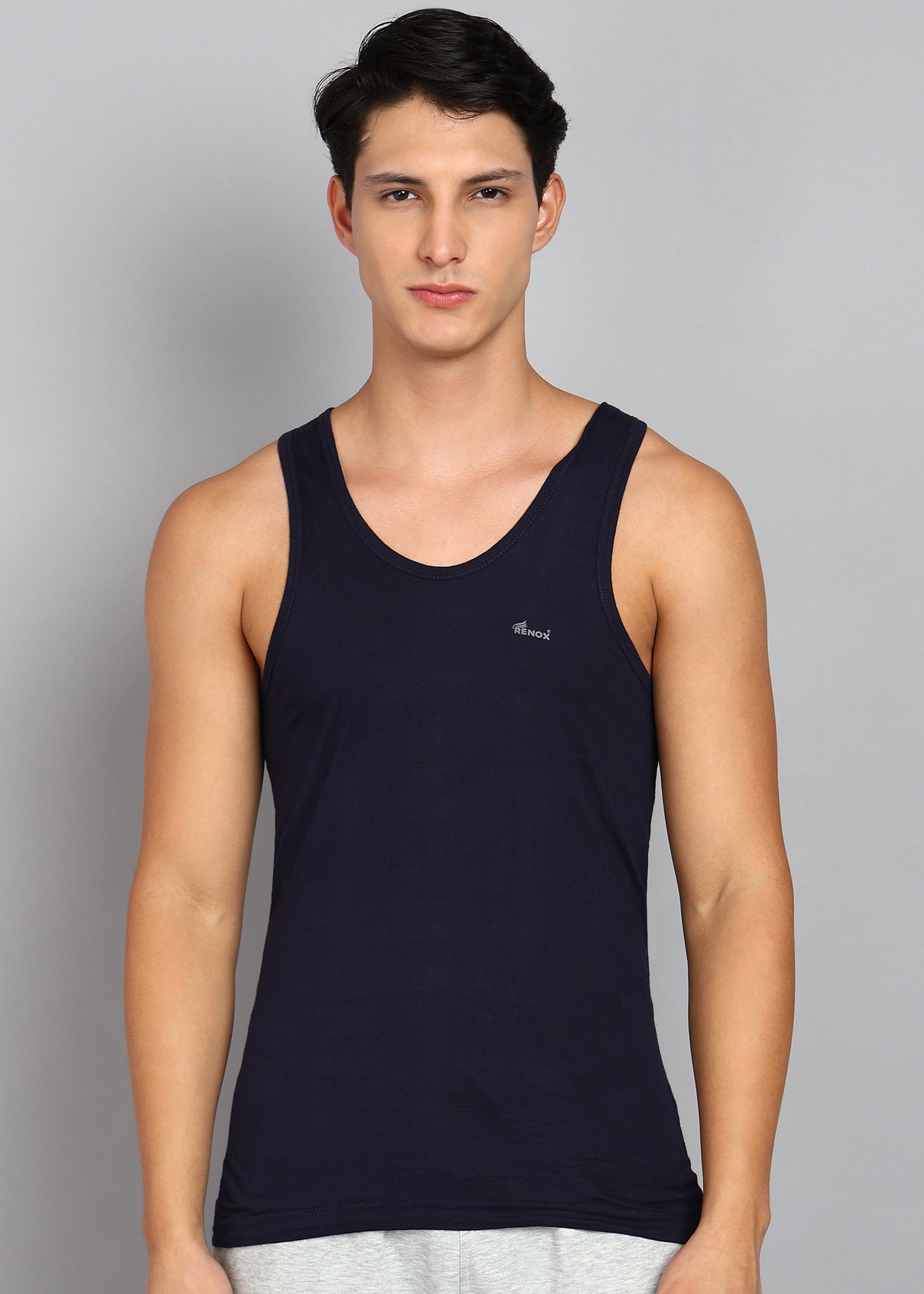 Men’s Navy Blue Cotton Sleeveless Vest