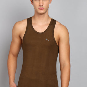 Men’s Chocolate Brown Cotton Vest