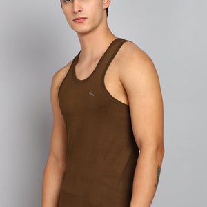 Men’s Chocolate Brown Cotton Vest