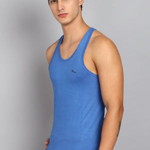 Men’s Sky Blue Cotton Sleeveless Vest