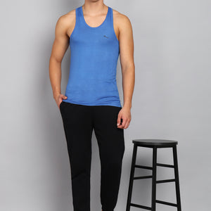 Men’s Sky Blue Cotton Sleeveless Vest
