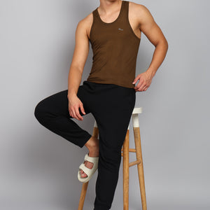 Men’s Chocolate Brown Cotton Vest