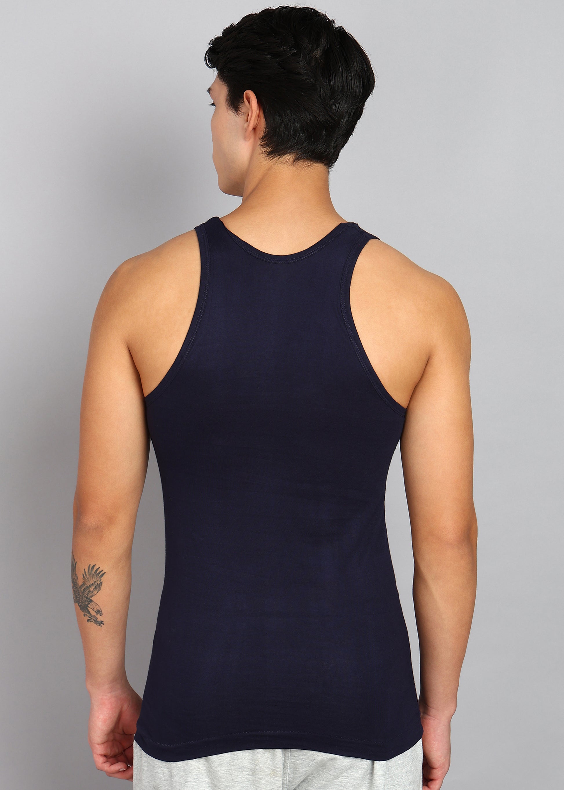 Men’s Navy Blue Cotton Sleeveless Vest