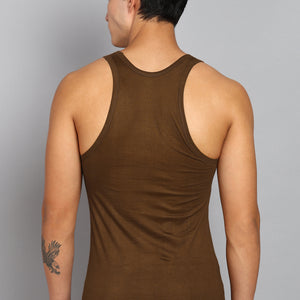 Men’s Chocolate Brown Cotton Vest