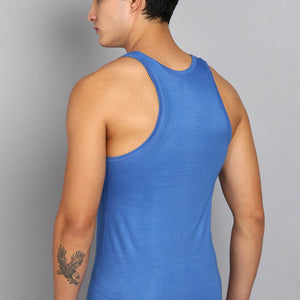 Men’s Sky Blue Cotton Sleeveless Vest