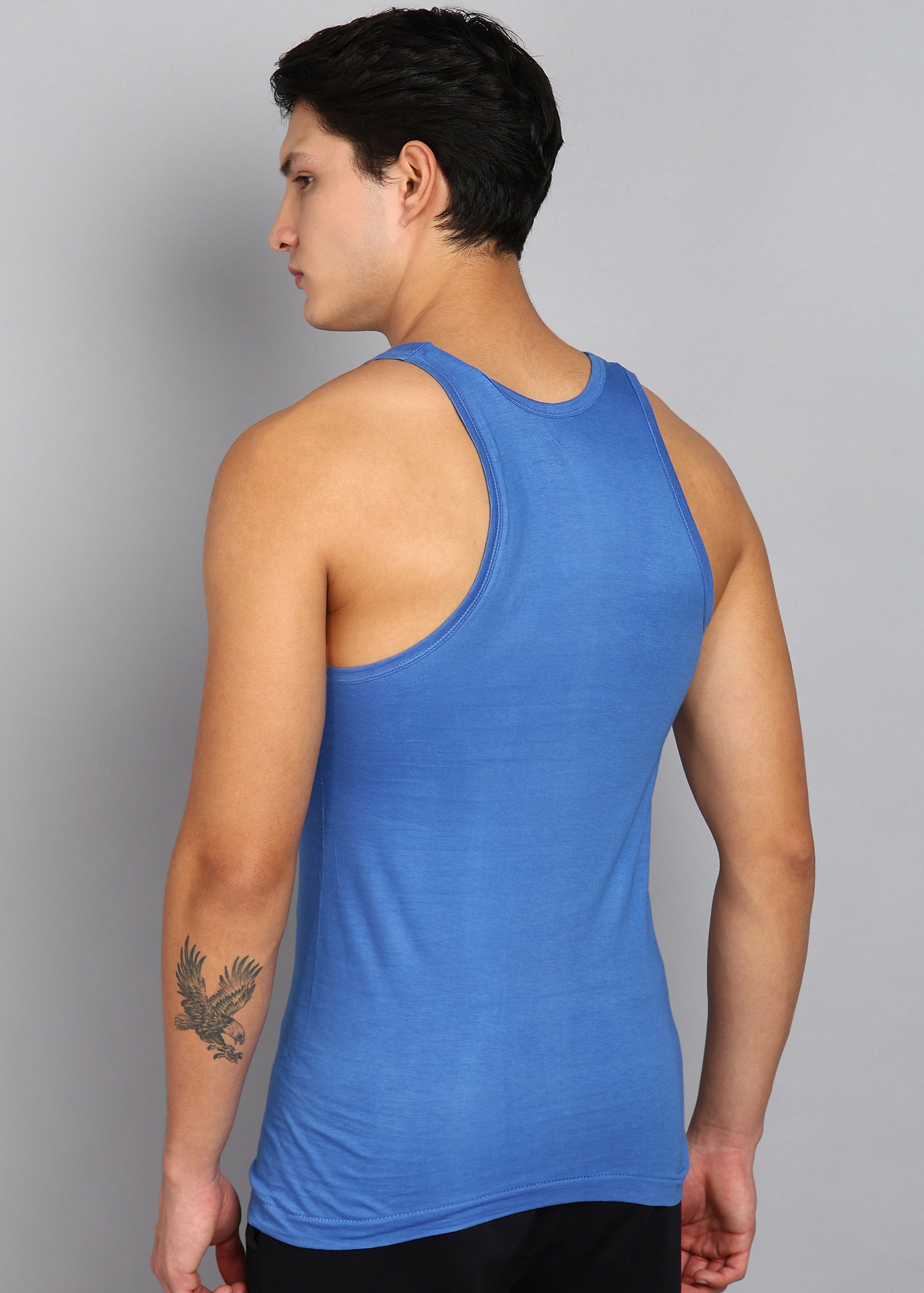 Men’s Sky Blue Cotton Sleeveless Vest