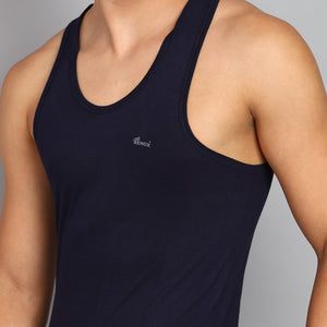 Men’s Navy Blue Cotton Sleeveless Vest