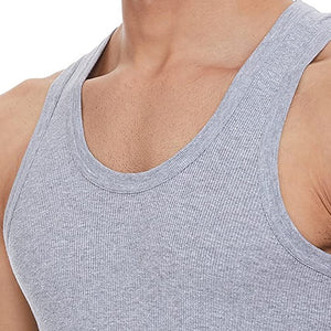 Renox Gray Ribed vest Packof 5 100% cotton