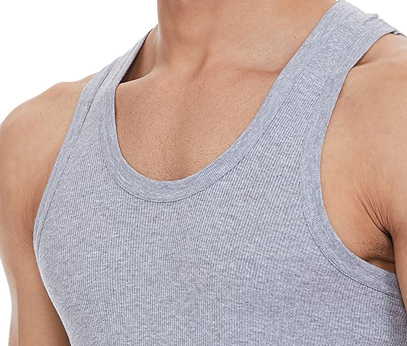 Renox Gray Ribed vest Packof 5 100% cotton