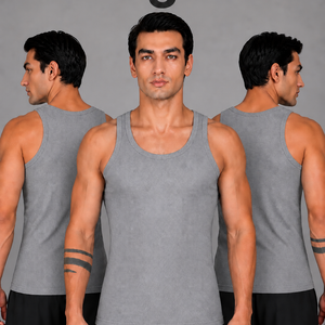 Renox Gray Ribed vest (Packof 5)100% cotton