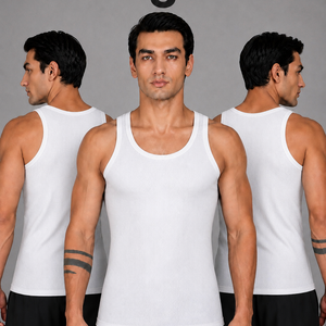 Renox White Ribed vest Pack of 3 100% cotton