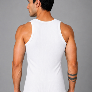Renox White Ribed vest Pack of 3 100% cotton