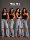 Women’s Black camisole spaghetti straps (pack of 4)