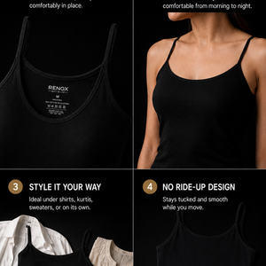 Womens black camisole spaghetti straps (pack of 4)