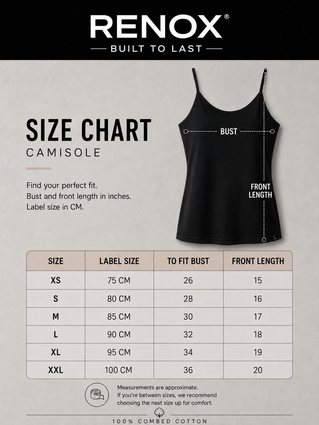 Women’s Black camisole spaghetti straps (pack of 4)