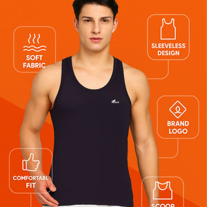 Renox Colour Vest Pack of 5 100% Cotton