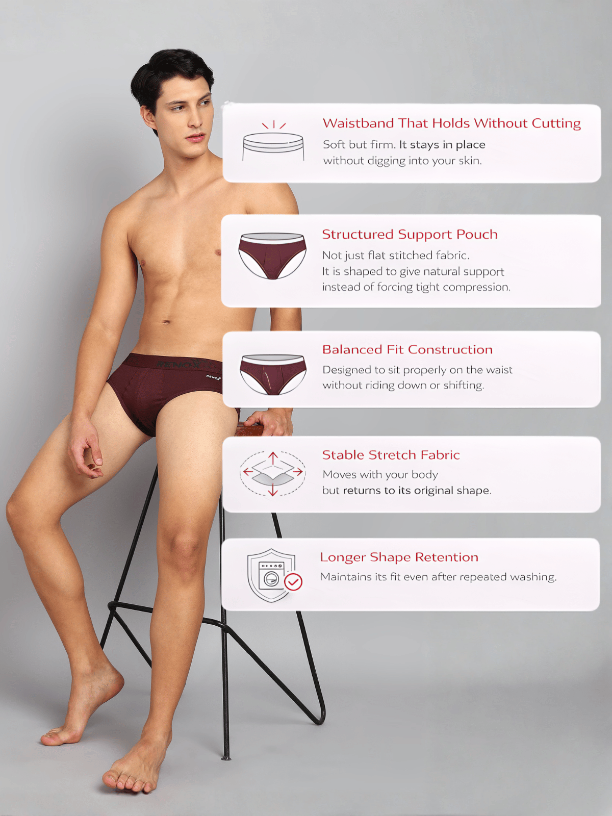 Men's Outer Elastic brief (Pack Of 5)