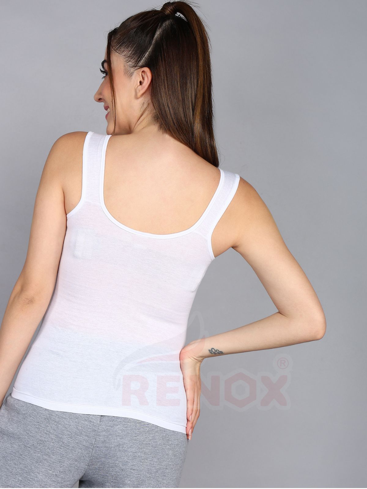 Renox Lace Camisole Pack of 4 (2 Black & 2 white) 100% cotton