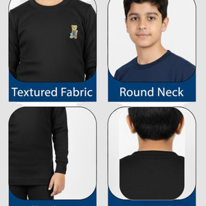 Kids Black Thermal Winter Set