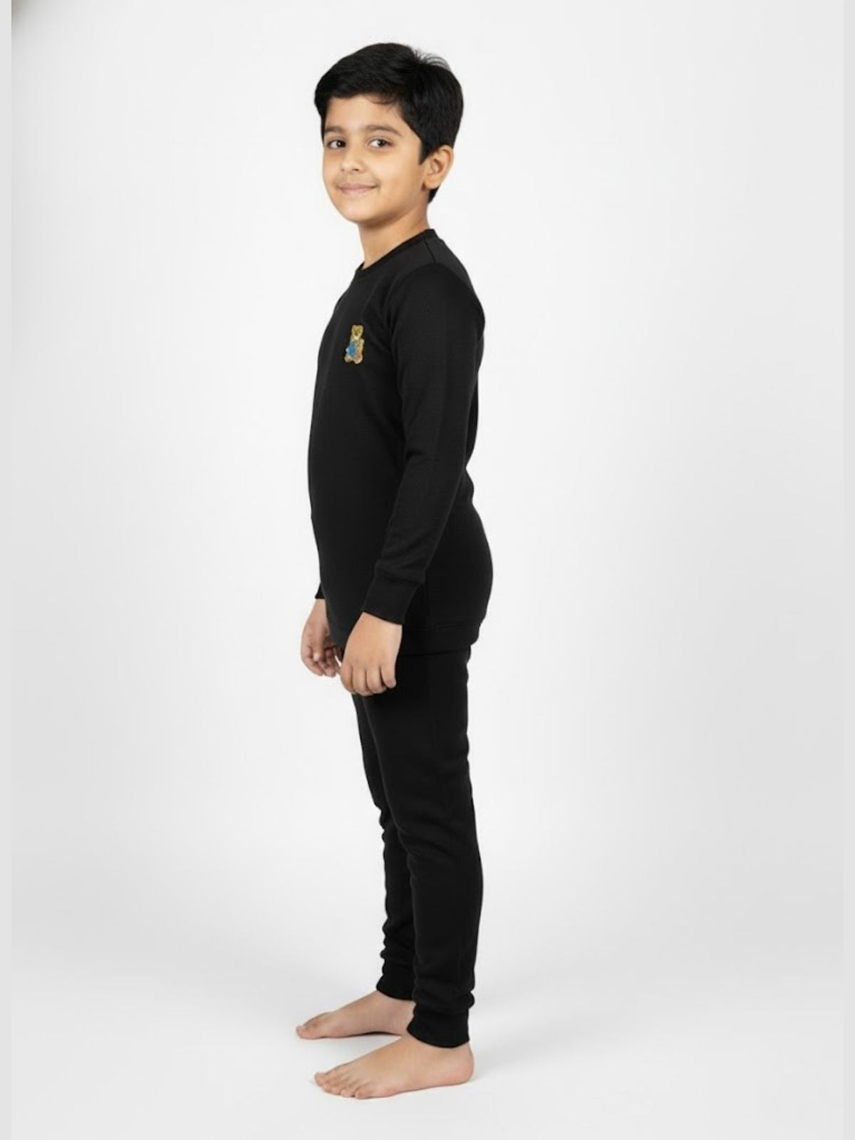 Kids Black Thermal Winter Set