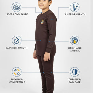 Kids Brown Thermal Winter Set