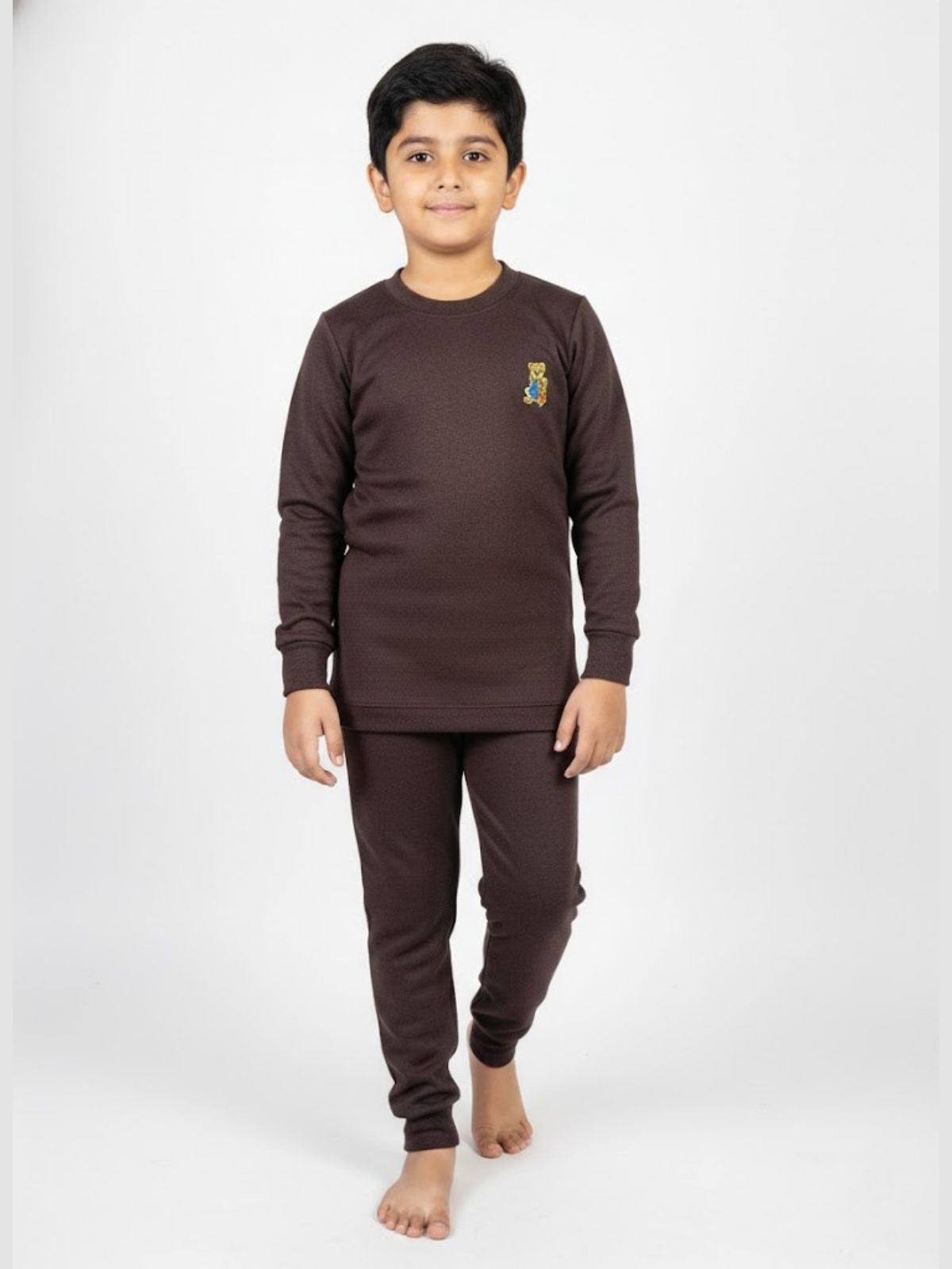 Kids Brown Thermal Winter Set