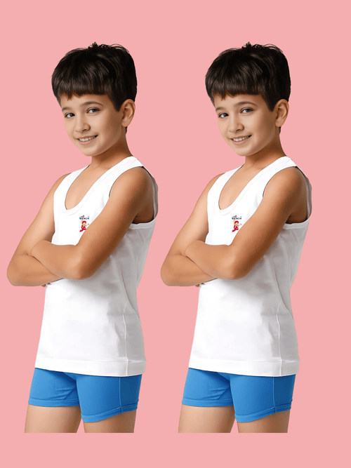 Boys White Vest (Pack of 2)