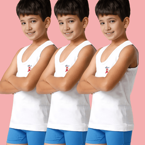 Boys White Vest (Pack of 3)