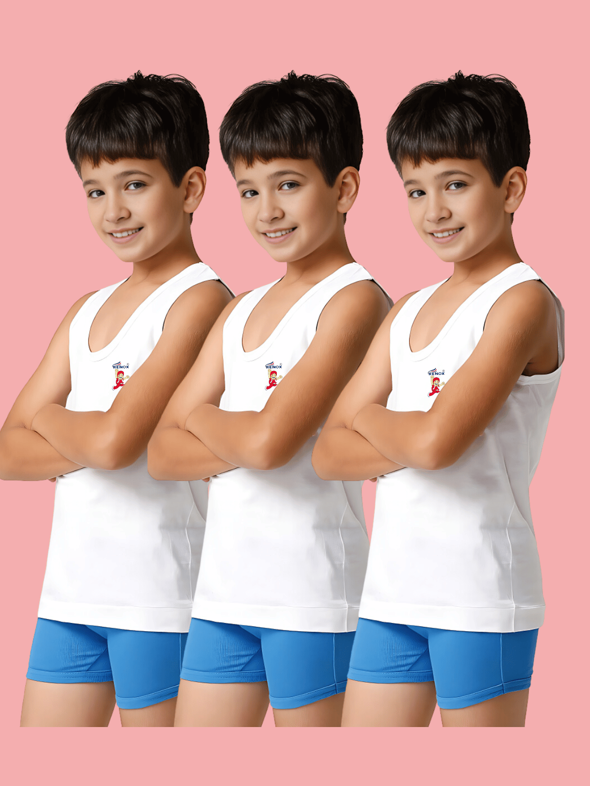 Boys White Vest (Pack of 3)